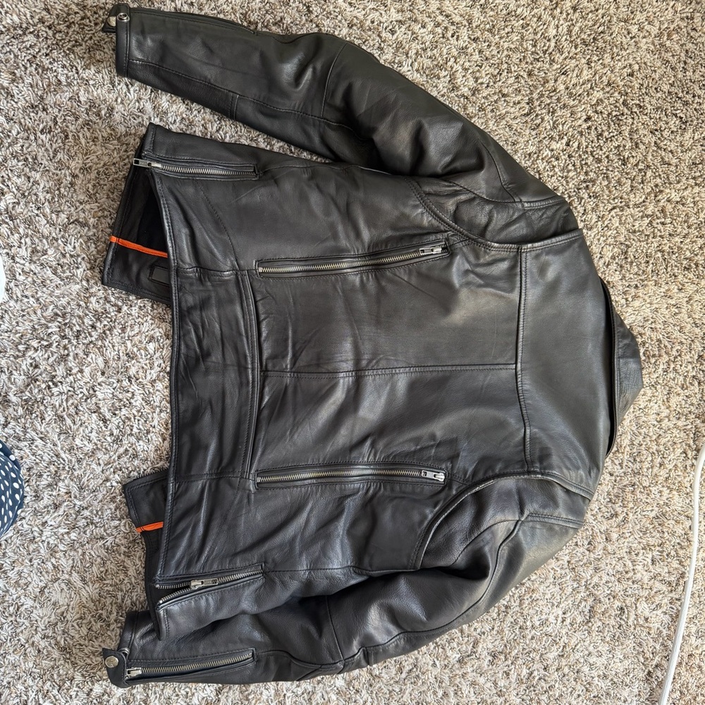 Milwaukee Leather MLM1515 Men's Classic Beltless Black Motorcycle Jacket Size M - Picture 7 of 14